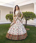 Graceful White Thread & Sequence Work Lehenga Choli