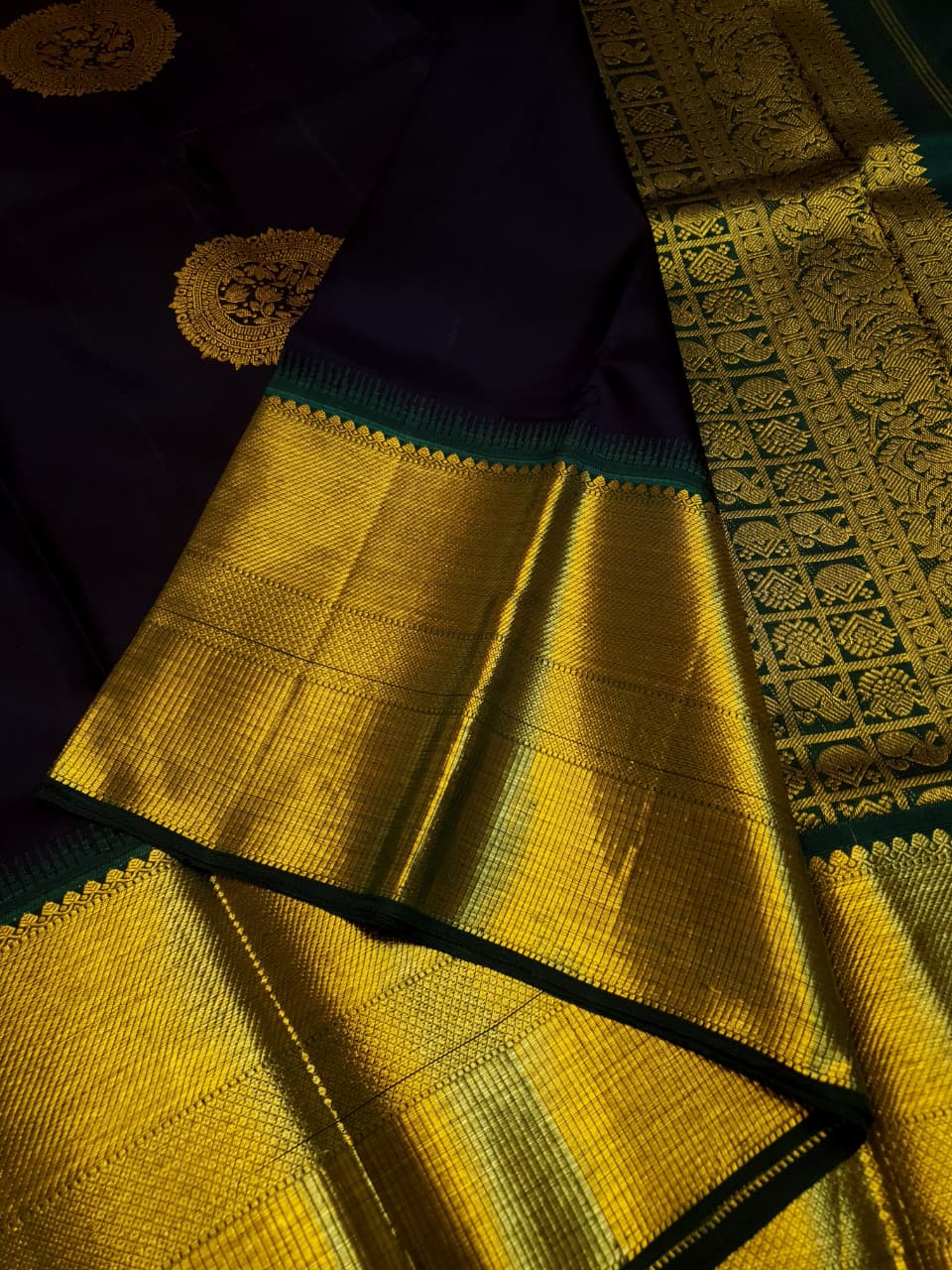 Purple Kanchipuram Handloom 2G Gold Pattu Silk Saree
