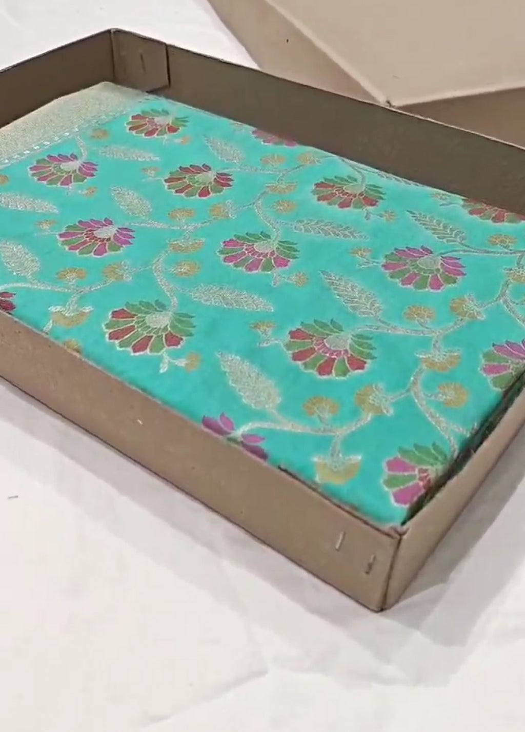 Sea Green Banarasi Soft Katan Silk Tilfi Meenakari Saree
