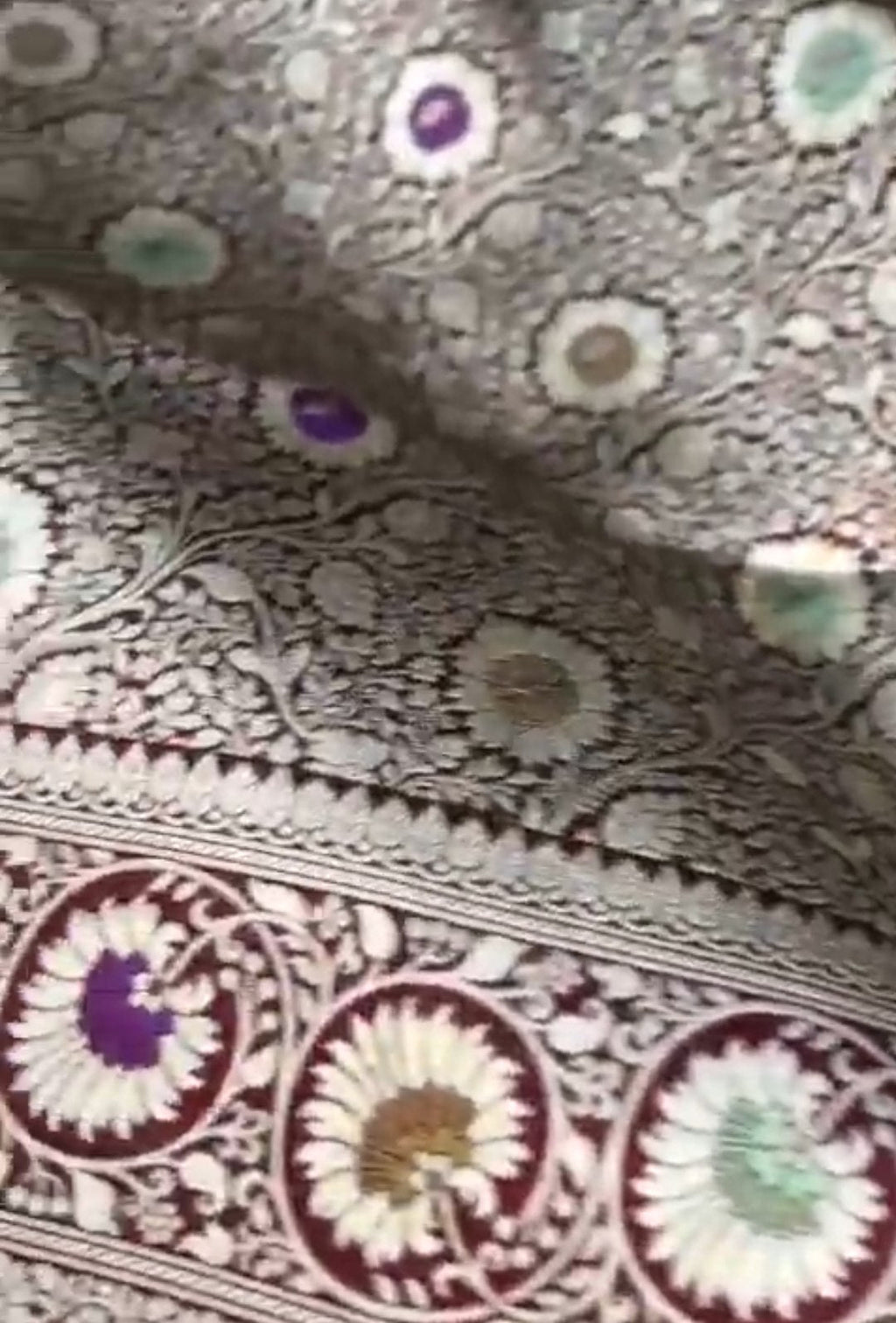 Wine Banarasi Handloom Katan Silk Meenakari Saree