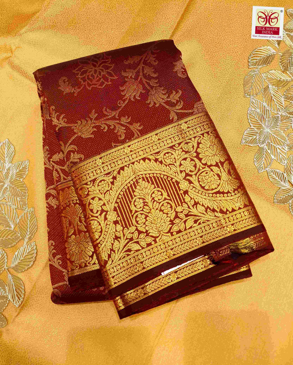 Maroon Kanchipuram Handloom 2G Gold Pattu Silk Saree