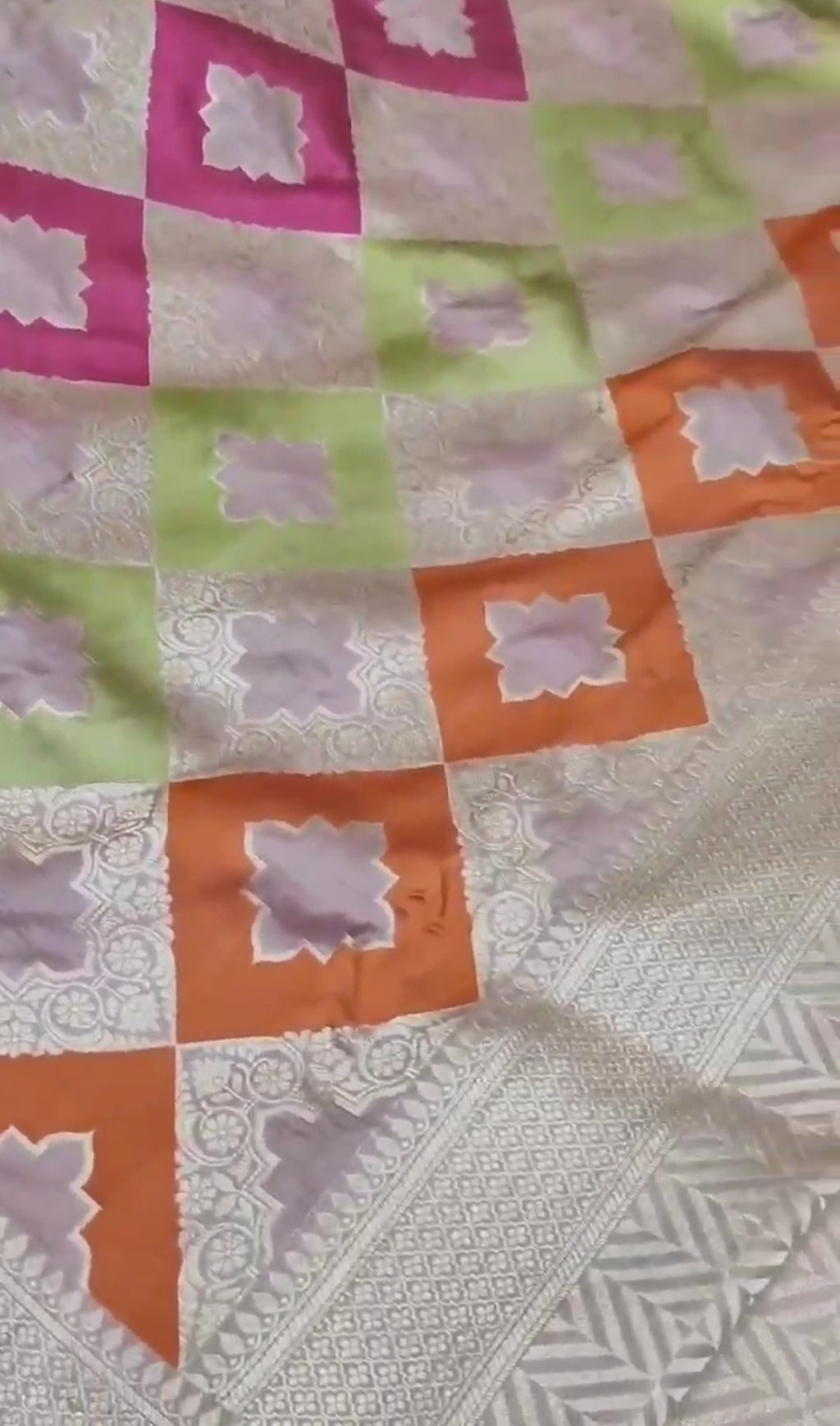 Lavender Banarasi Handloom Katan Silk Rangkaat Meenakari Saree