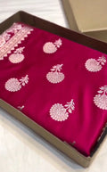 Hot Pink Banarasi Mashru Soft Silk Saree