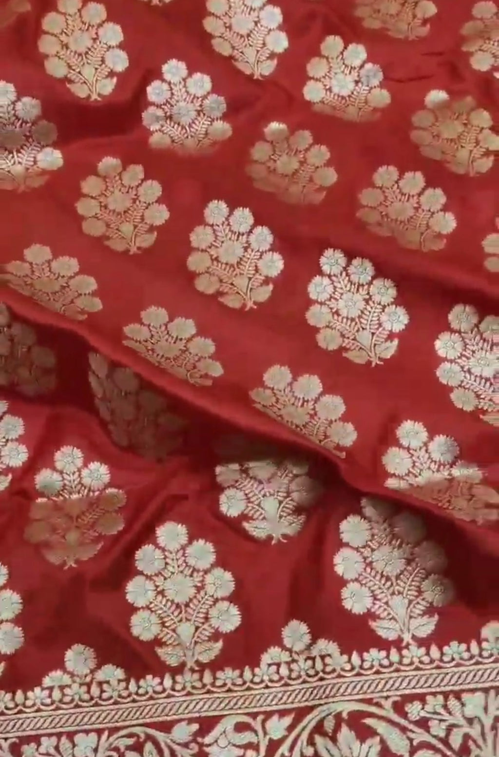 Red Banarasi Handloom Katan Silk Saree