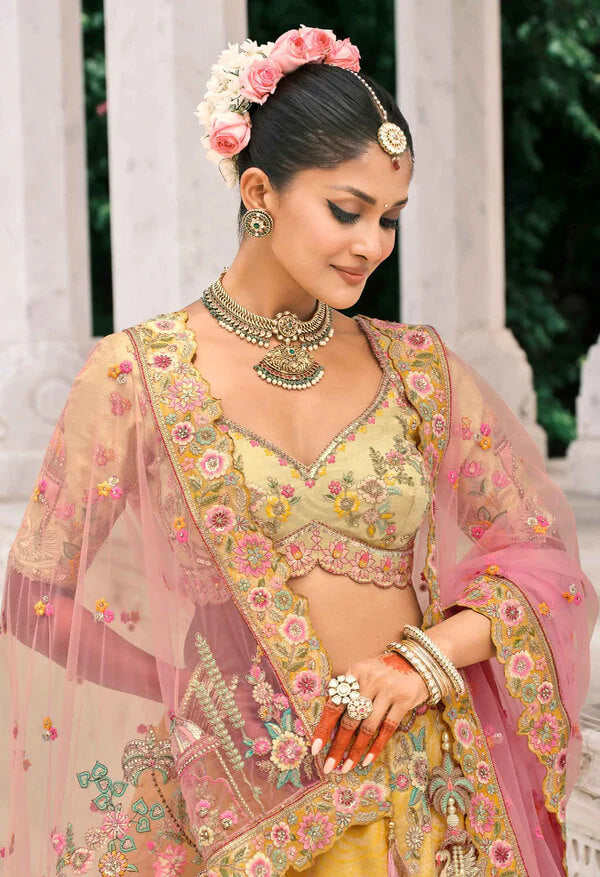 Yellow Bridal Lehenga with Exquisite Designer Embroidery