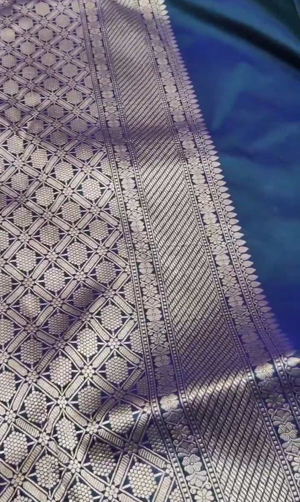 Blue Banarasi Handloom Katan Silk Rangkaat Meenakari Saree