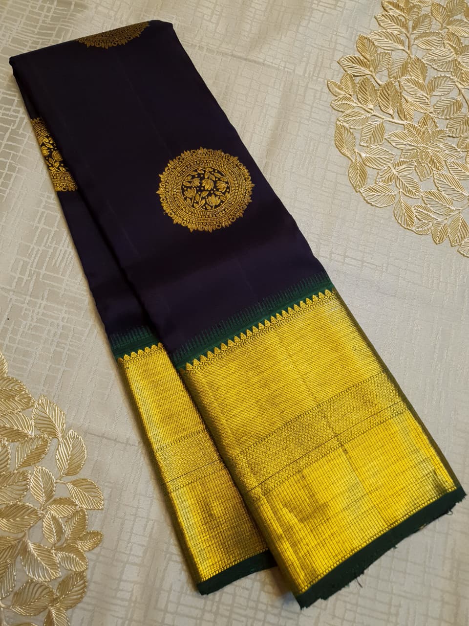 Purple Kanchipuram Handloom 2G Gold Pattu Silk Saree