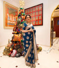 Royal Blue Banarasi Handloom Katan Silk Meenakari Saree
