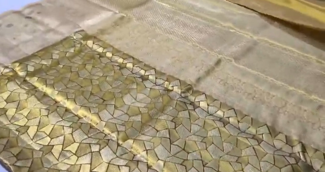 Olive Kanchipuram Handloom Tissue Brocade Silk Saree