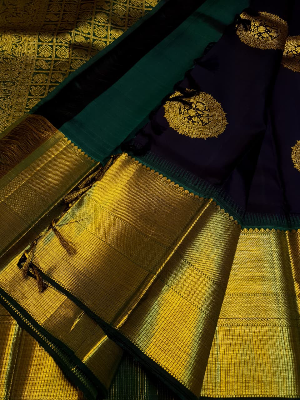 Purple Kanchipuram Handloom 2G Gold Pattu Silk Saree