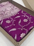 Purple Banarasi Mashru Soft Silk Saree