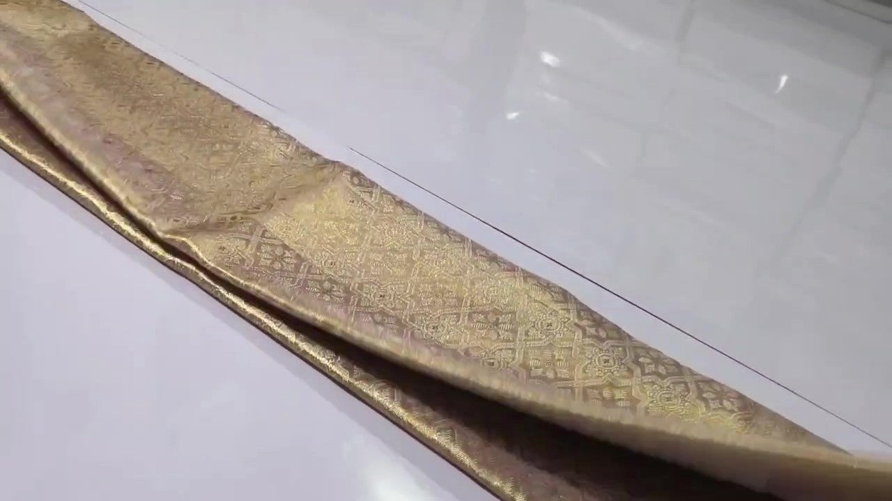 Pink Kanchipuram Handloom Tissue Brocade Silk Saree