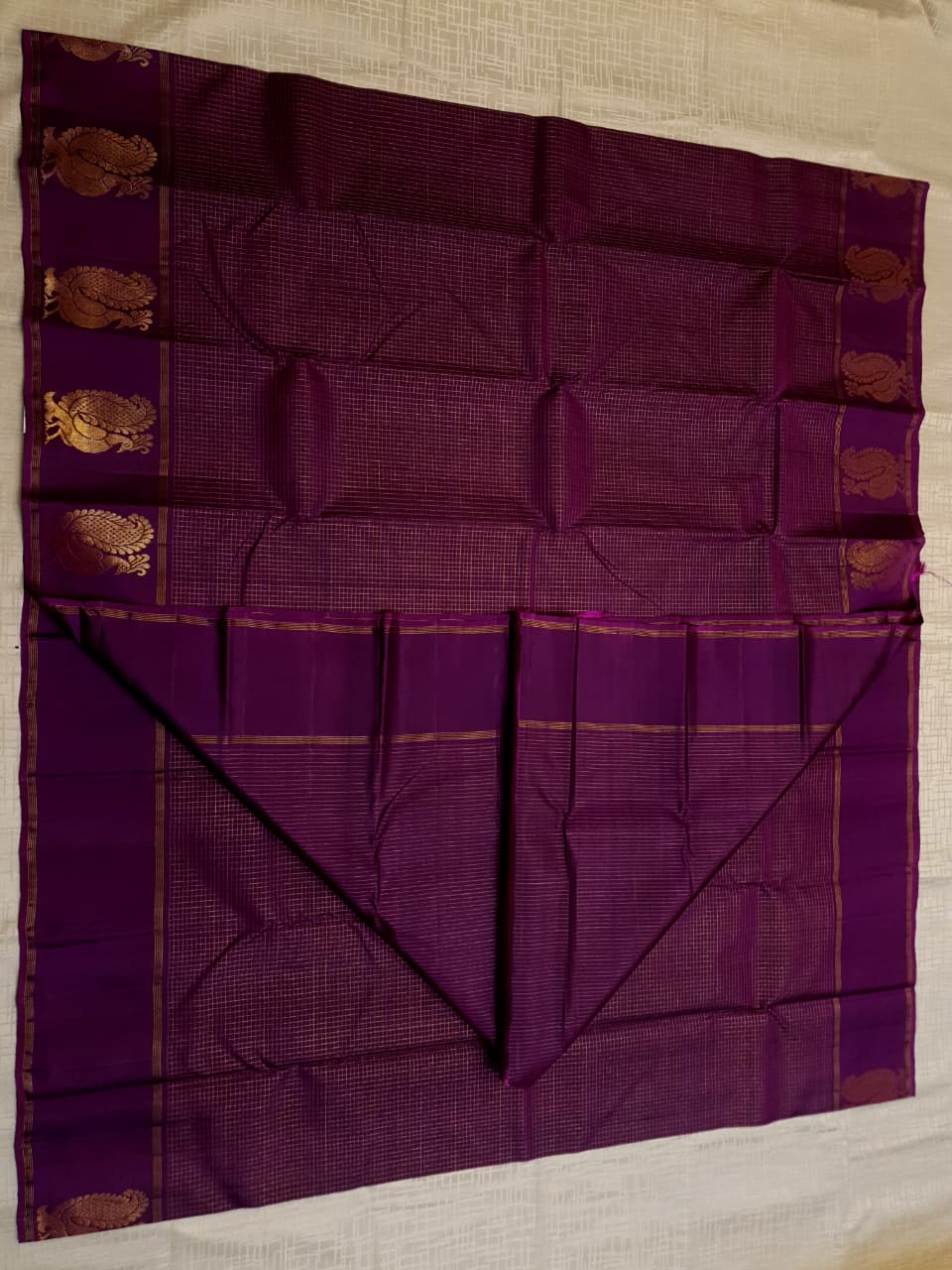 Wine Kanchipuram Handloom 2G Gold Pattu Silk Saree