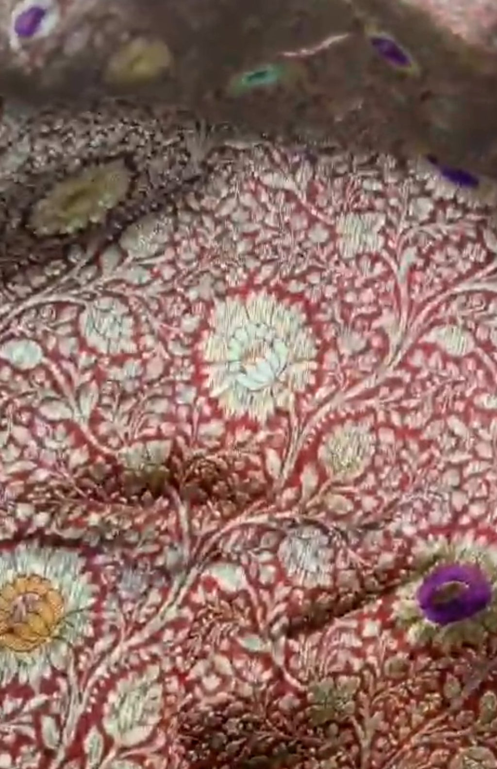 Maroon Banarasi Handloom Katan Silk Meenakari Saree