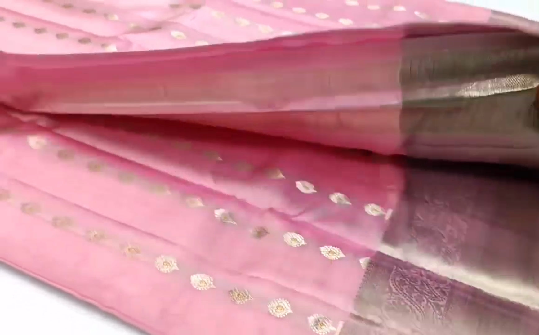 Pink Kanchipuram Handloom Single Warp Pattu Silk Saree