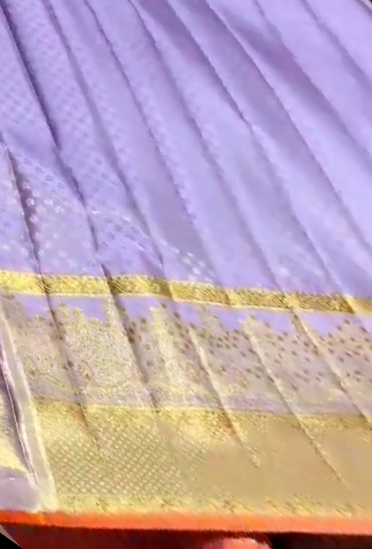 Red Kanchipuram Handloom Tissue 1G Red Brocade Silk Saree