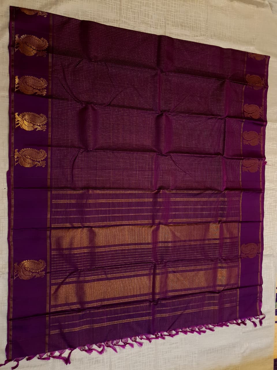 Wine Kanchipuram Handloom 2G Gold Pattu Silk Saree