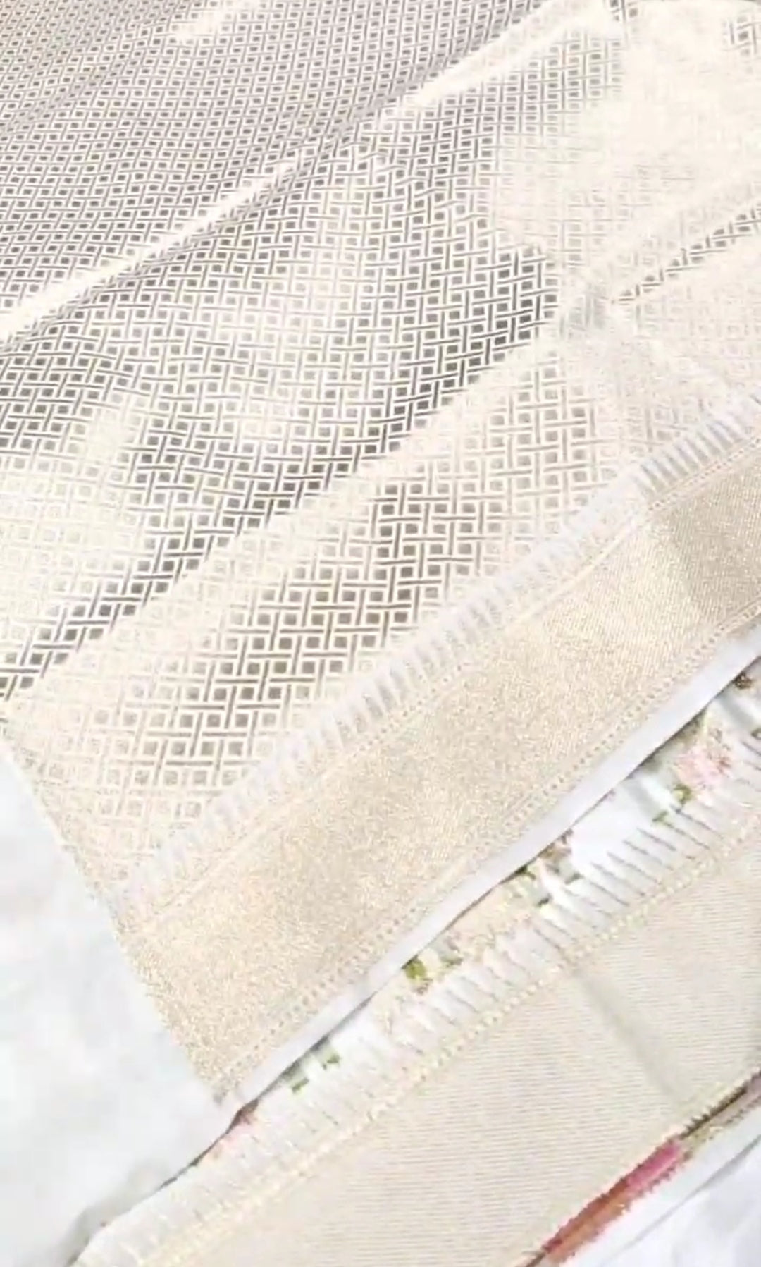 Cream Banarasi Soft Katan Silk Tilfi Meenakari Saree