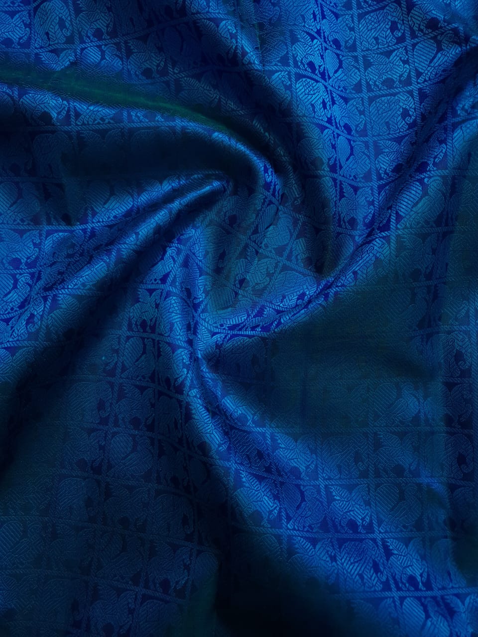 Blue Kanchipuram Handloom 3G Pure Gold Pattu Silk Saree