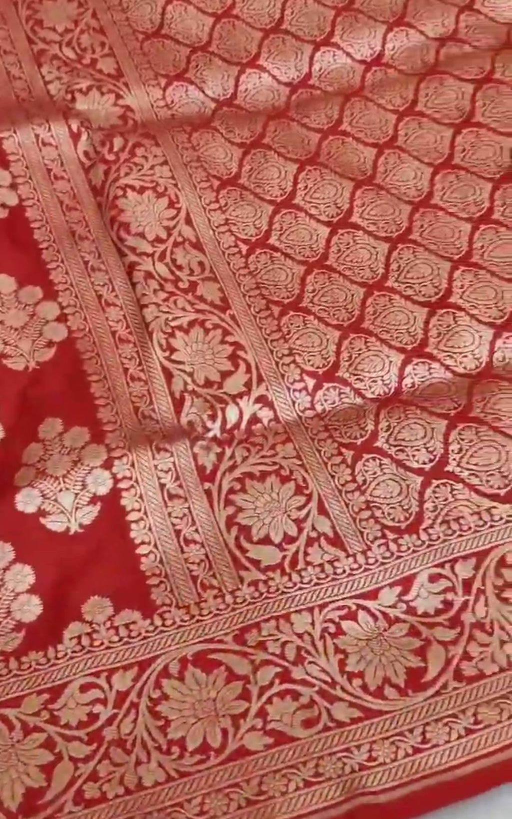 Red Banarasi Handloom Katan Silk Saree