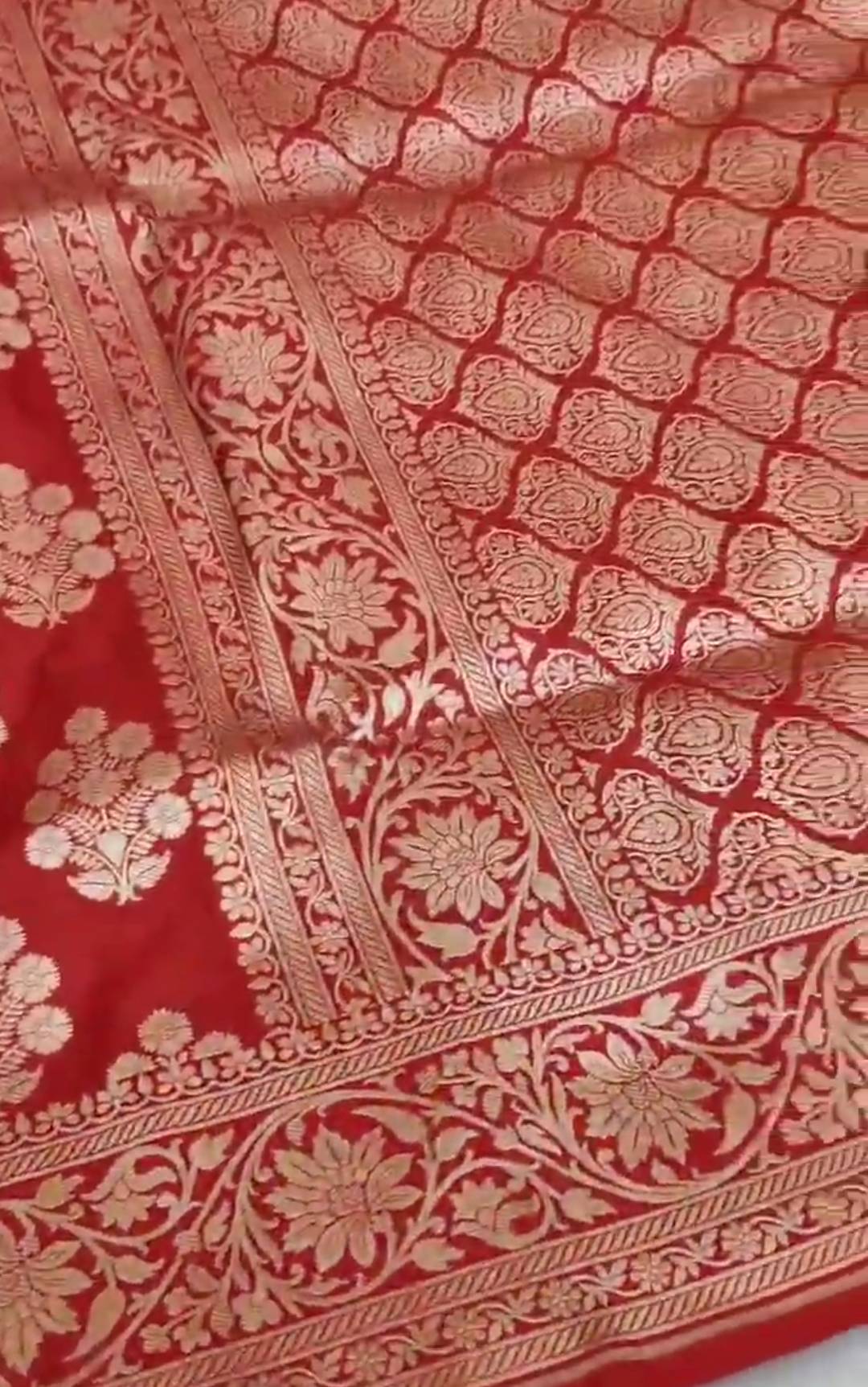 Red Banarasi Handloom Katan Silk Saree