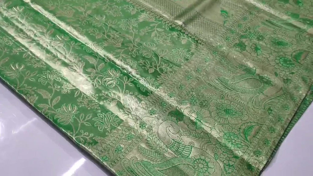 Green Kanchipuram Handloom Tissue Brocade Silk Saree