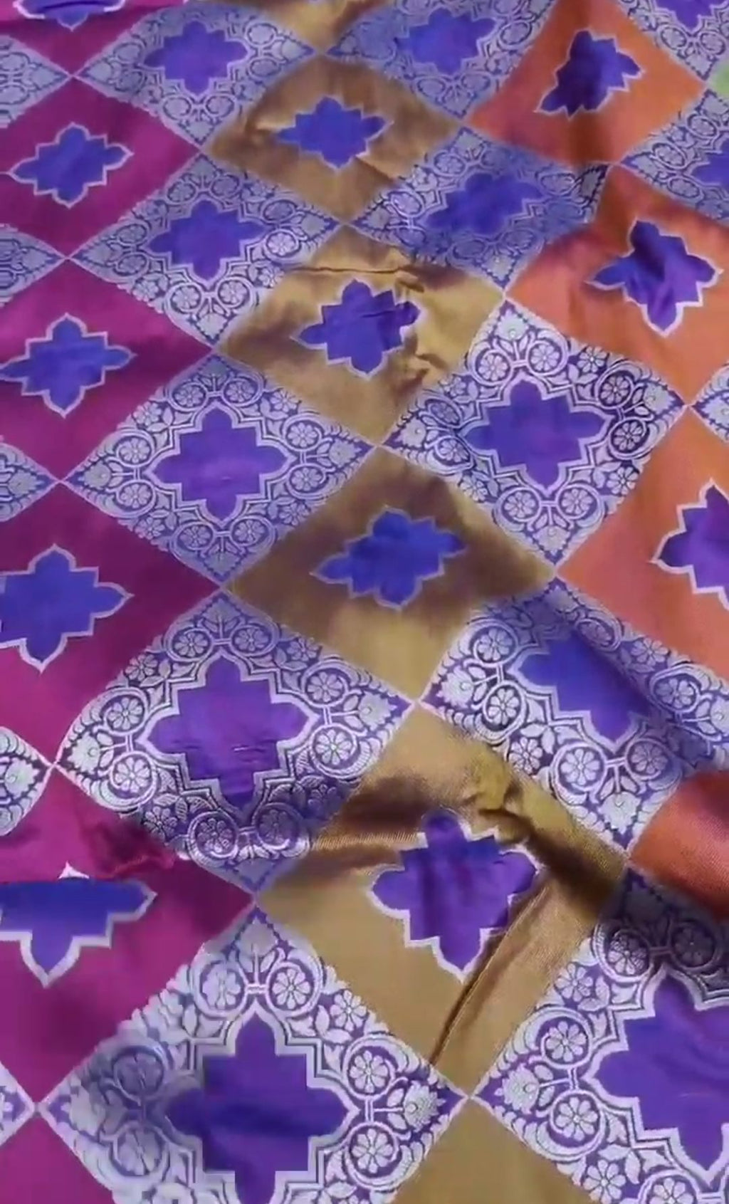 Lilac Banarasi Handloom Katan Silk Rangkaat Meenakari Saree