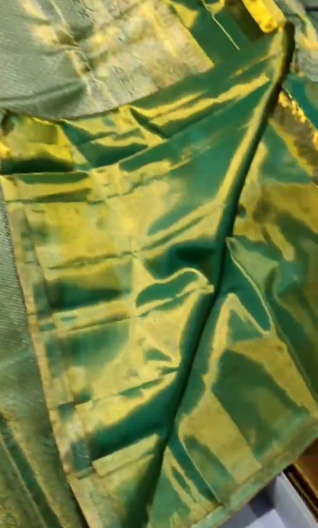 Sea Green Kanchipuram Handloom Tissue Brocade Silk Saree