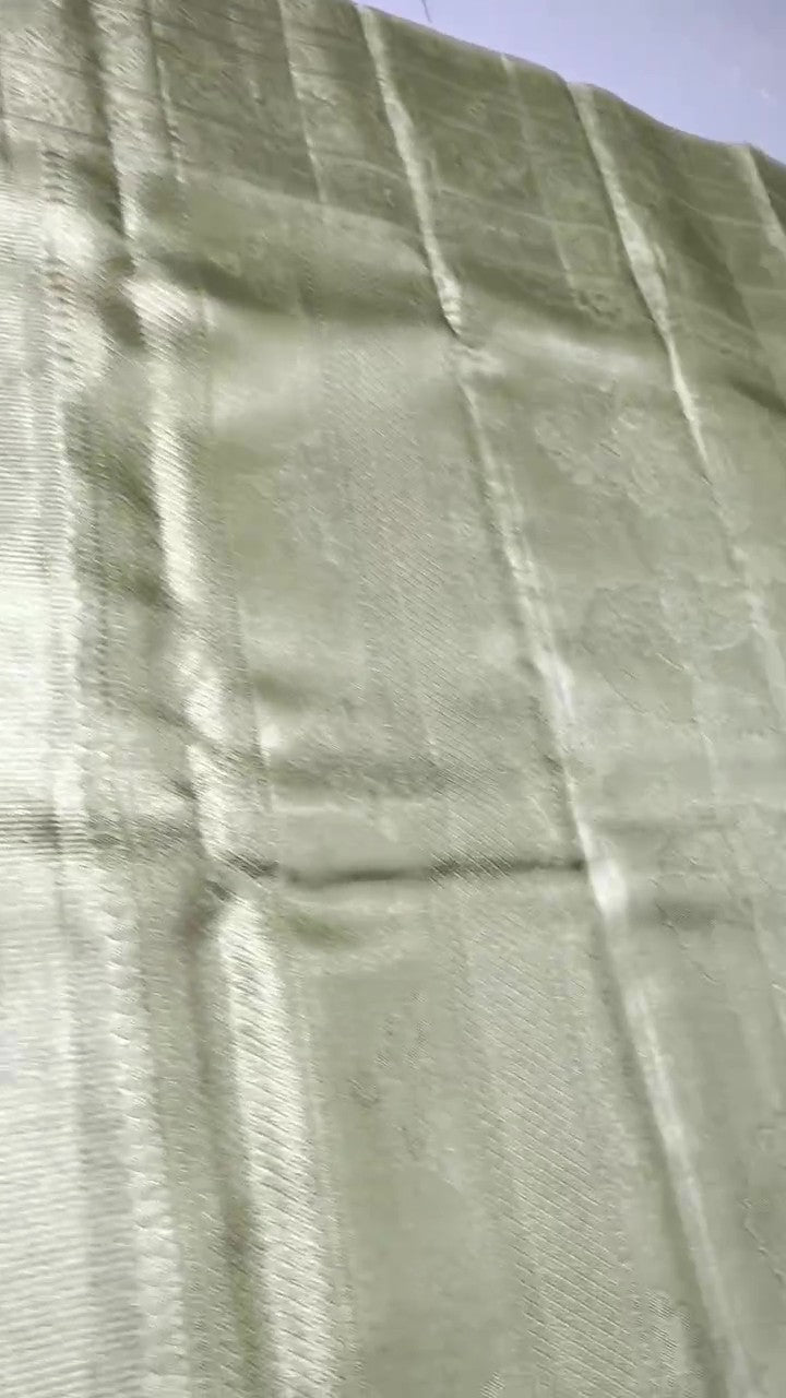 Ivory Kanchipuram Handloom Tissue Brocade Silk Saree