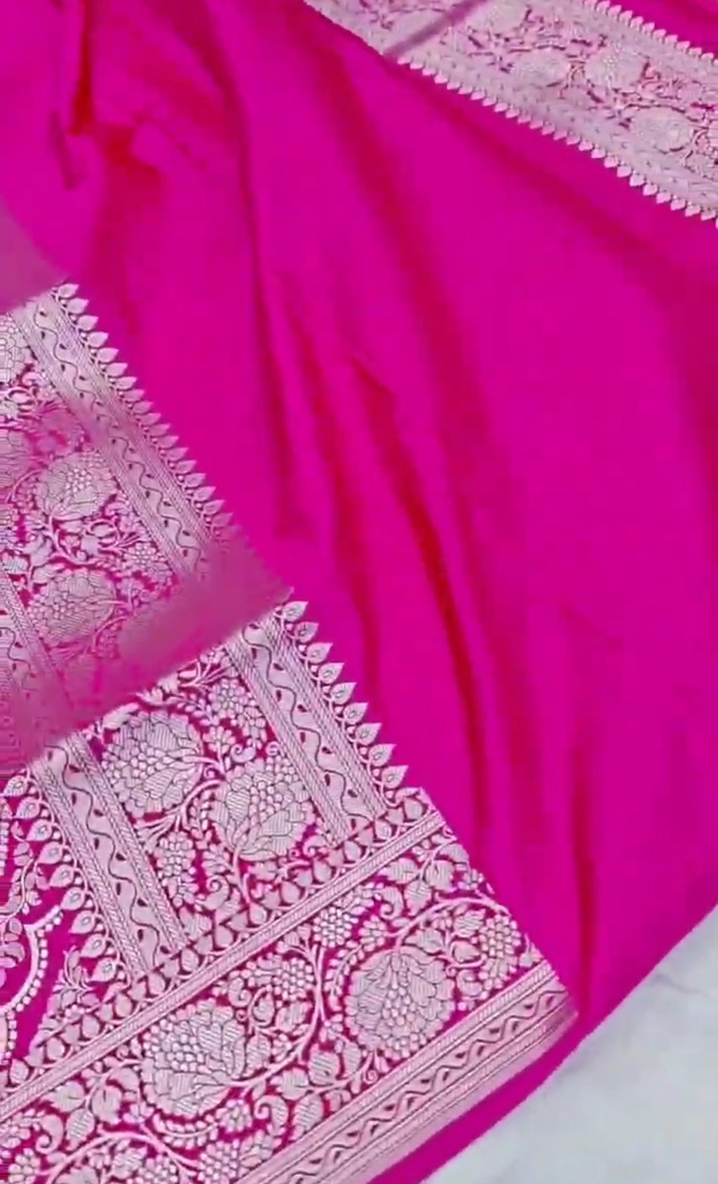 Pink Banarasi Mashru Soft Silk Saree