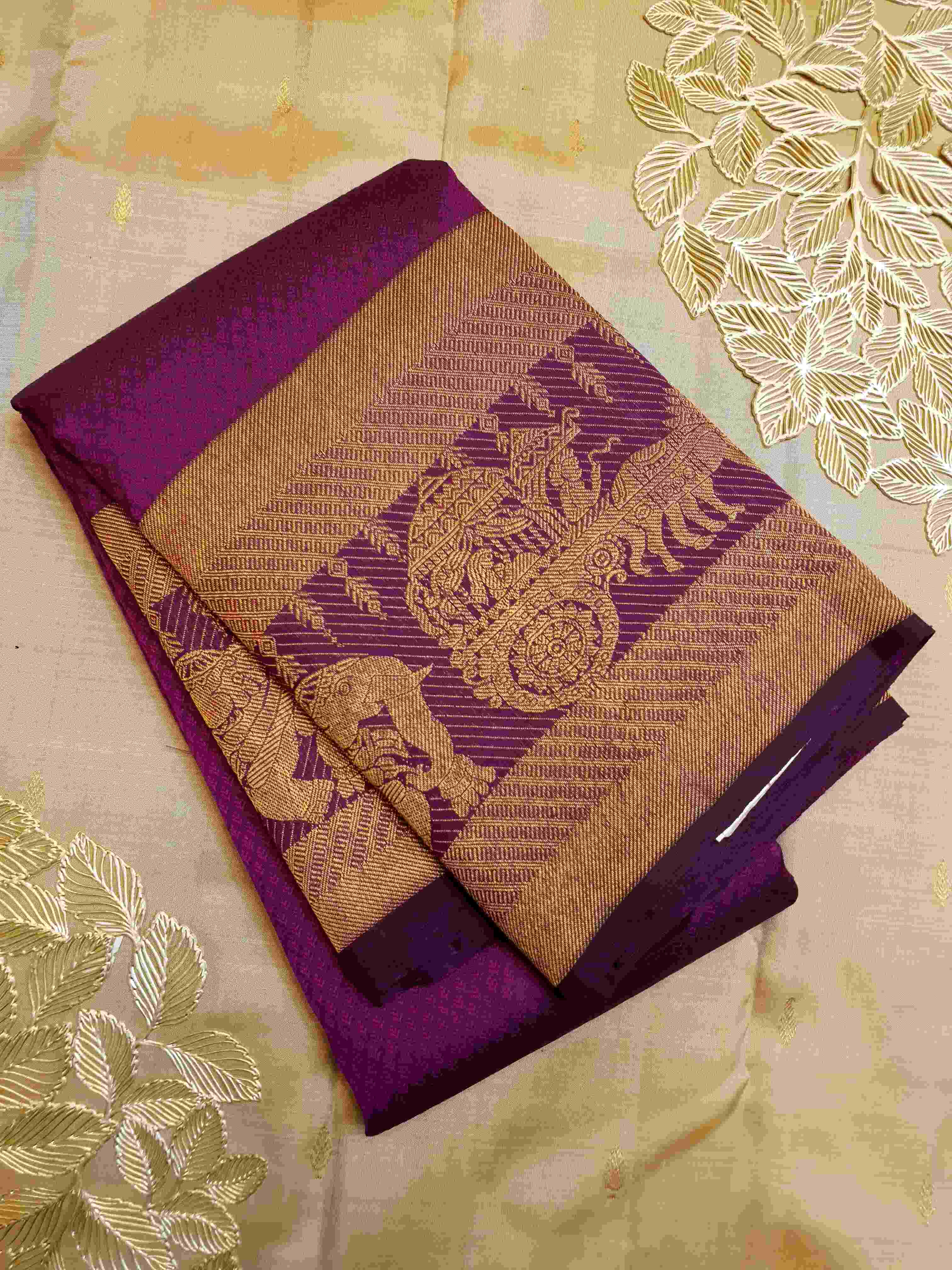 Magenta Kanchipuram Handloom 2G Gold Kalyana Pallakku Silk Saree