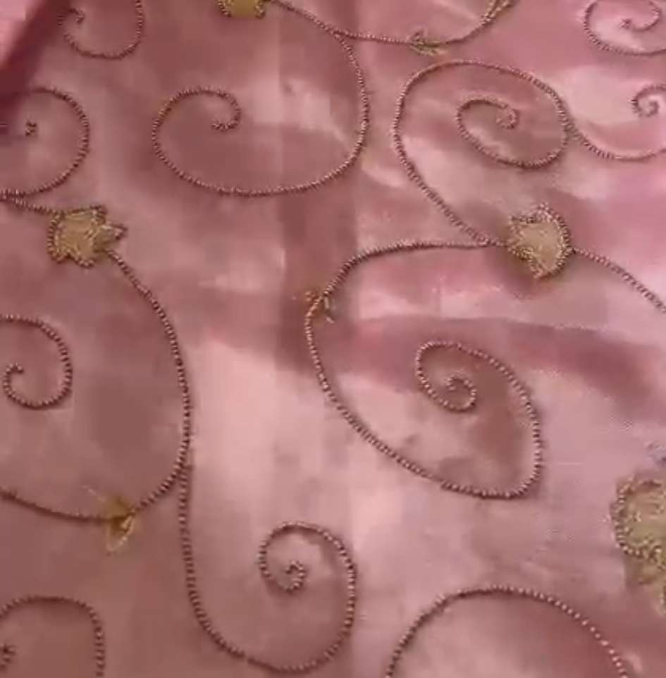 Pastel Pink Banarasi håndvævet saree af rent silkebroderet silkevæv
