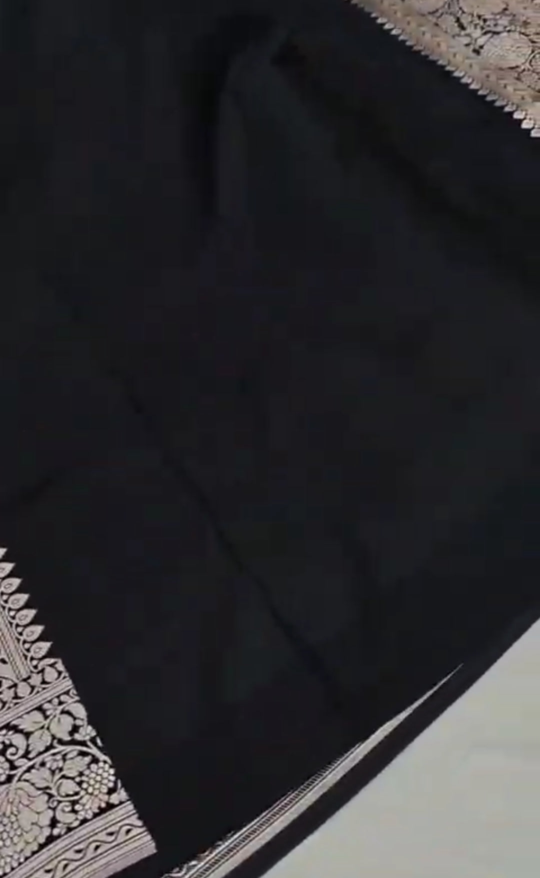 Black Banarasi Mashru Soft Silk Saree