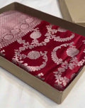 Rustic Red Banarasi Mashru Soft Silk Saree