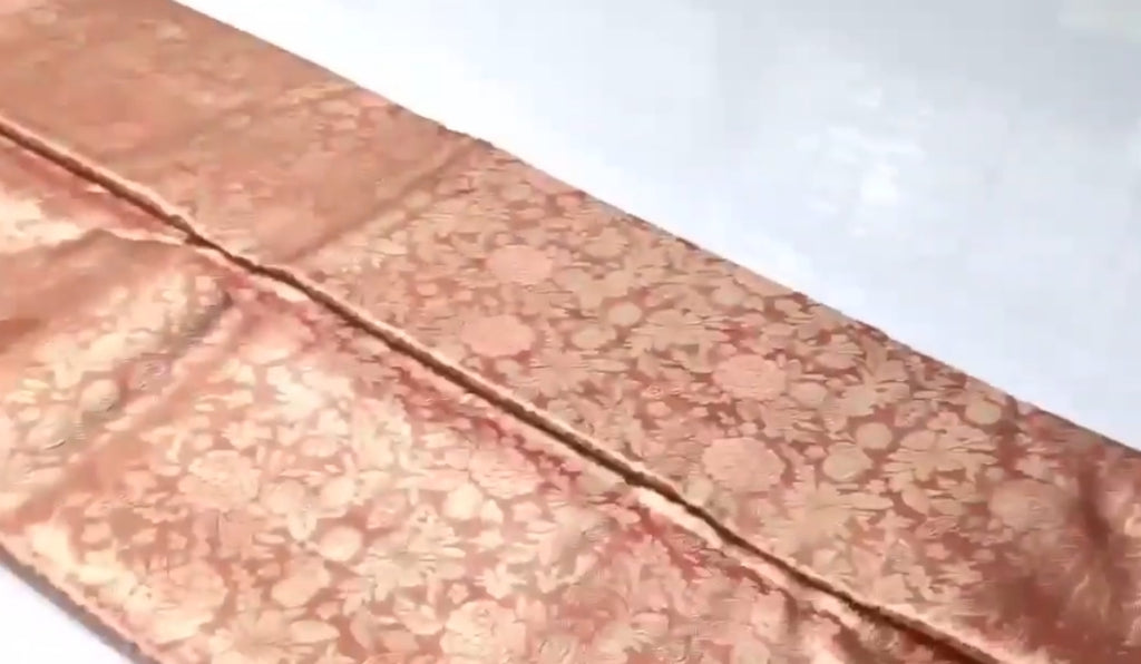Coral Kanchipuram Handloom Tissue Brocade Silk Saree
