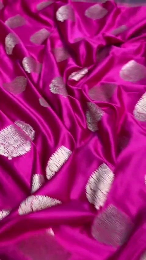 Hot Pink Banarasi Mashru Soft Silk Saree