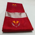 Red Chanderi Handloom Pattu Silk Eknal Buttas Meenakari Saree