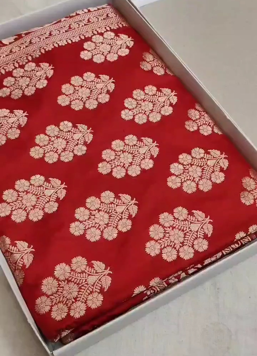 Red Banarasi Handloom Katan Silk Saree