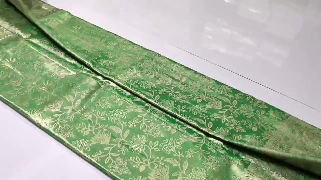 Green Kanchipuram Handloom Tissue Brocade Silk Saree