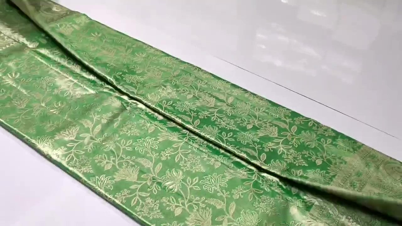 Green Kanchipuram Handloom Tissue Brocade Silk Saree