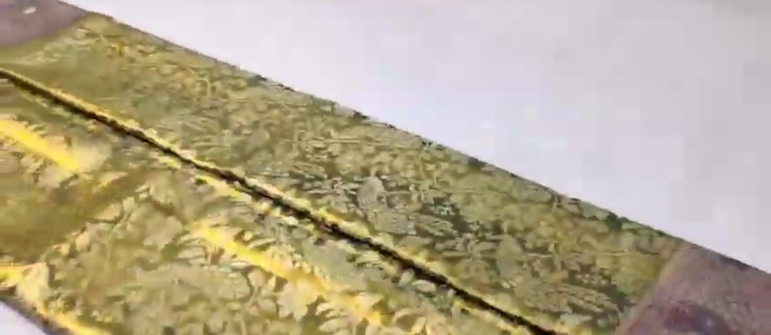 Mehandi Green Kanchipuram handloom Tissue Brocade Meenakari Silk Saree