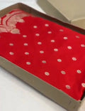 Chilly Red Banarasi Mashru Soft Silk Butta Saree
