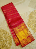 Dark Pink Kanchipuram Handloom 2G Gold Bridal Silk Saree