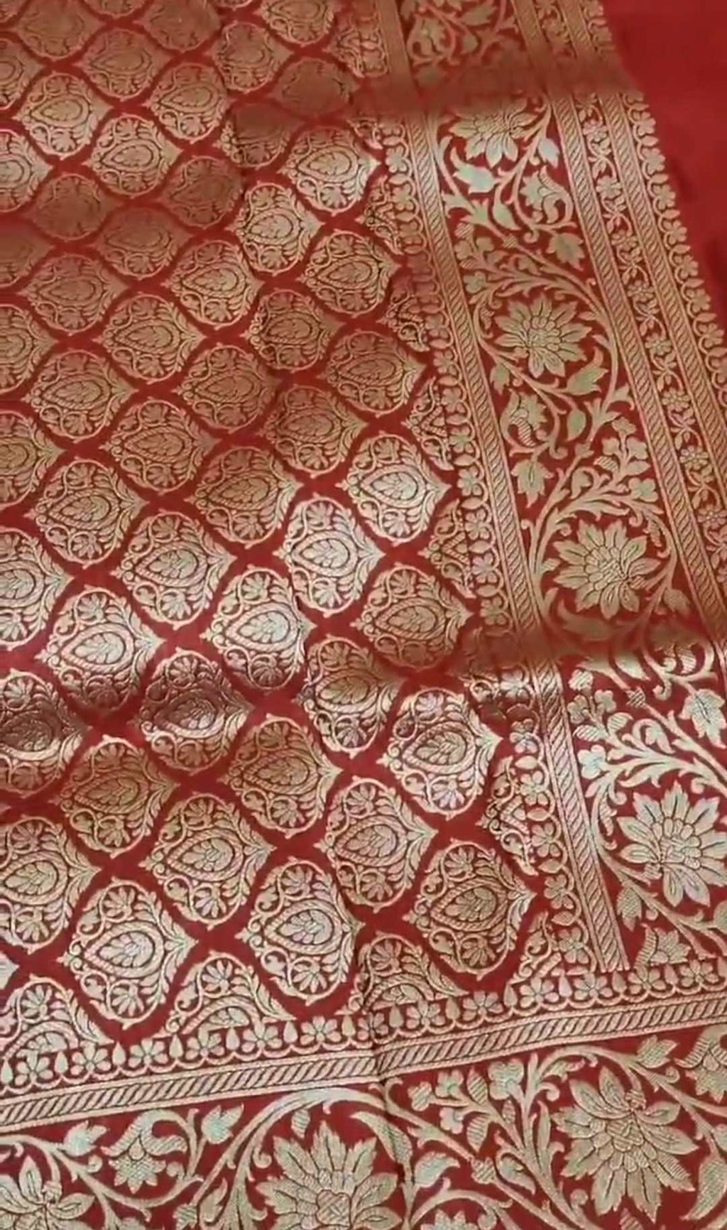 Red Banarasi Handloom Katan Silk Saree