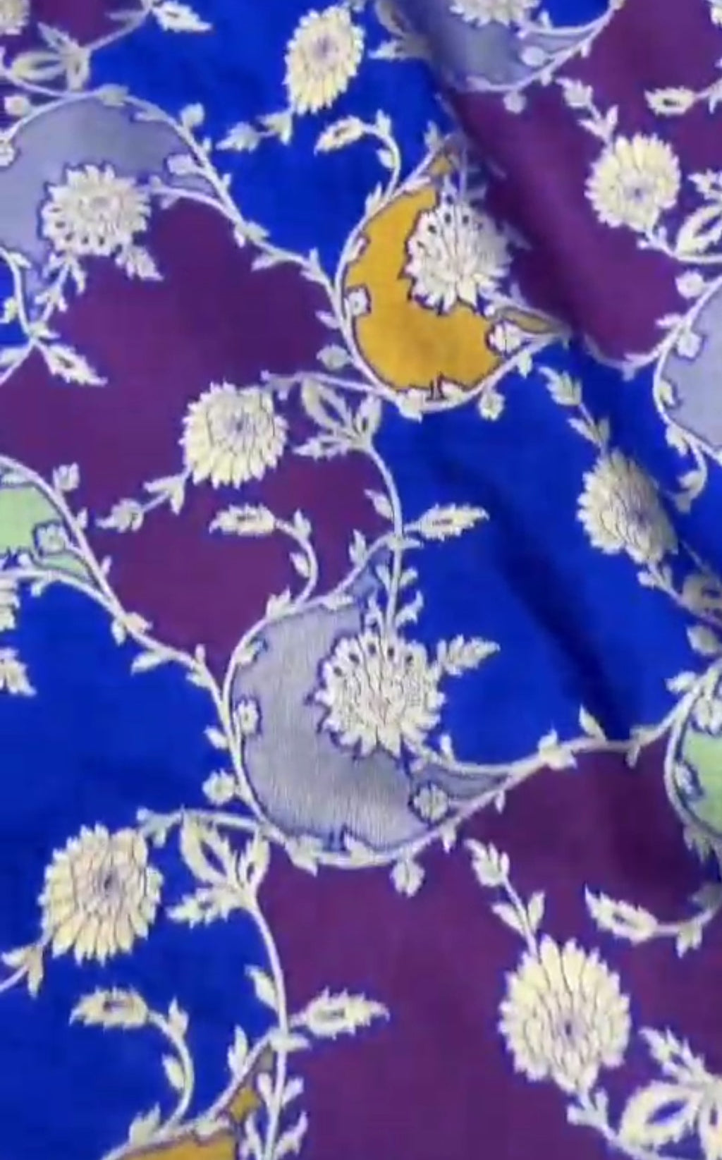 Azure Blue Banarasi Handloom Katan Silk Rangkaat Meenakari Saree
