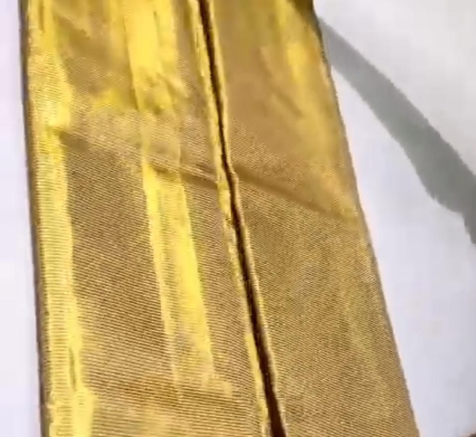 Ivory & Gold Kanchipuram Handloom Tissue Brocade Silk Meenakari Saree