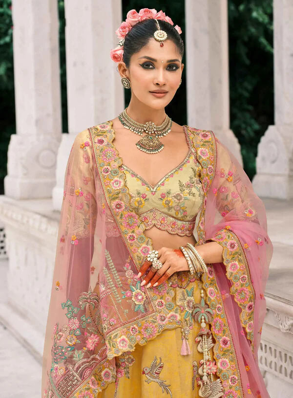 Yellow Bridal Lehenga with Exquisite Designer Embroidery