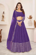 Violet Georgette Lehenga with Zari & Sequins Work