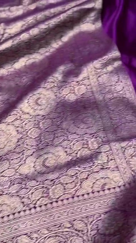 Hot Pink Banarasi Mashru Soft Silk Saree