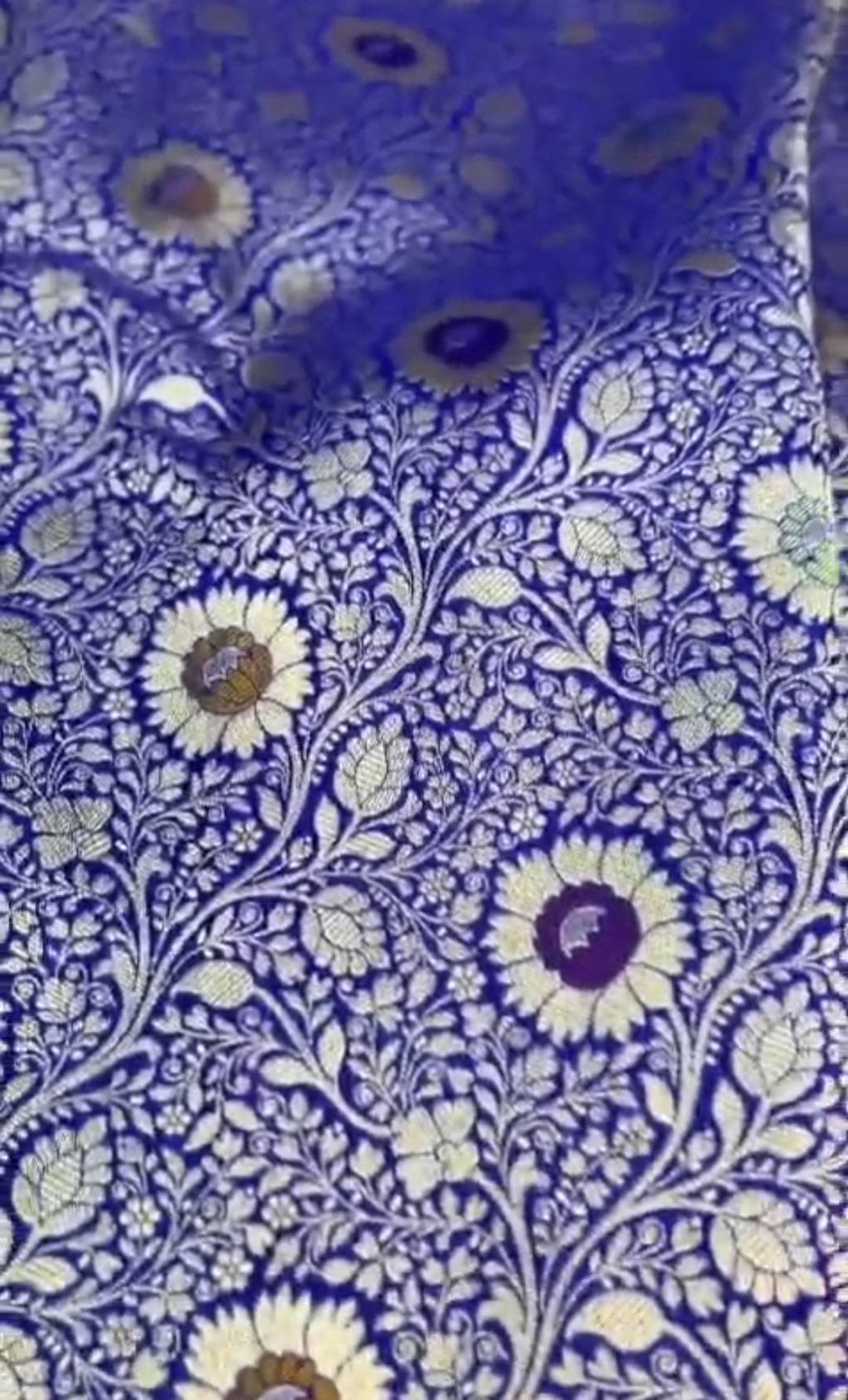 Royal Blue Banarasi Handloom Katan Silk Meenakari Saree